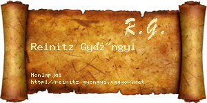 Reinitz Gyöngyi névjegykártya